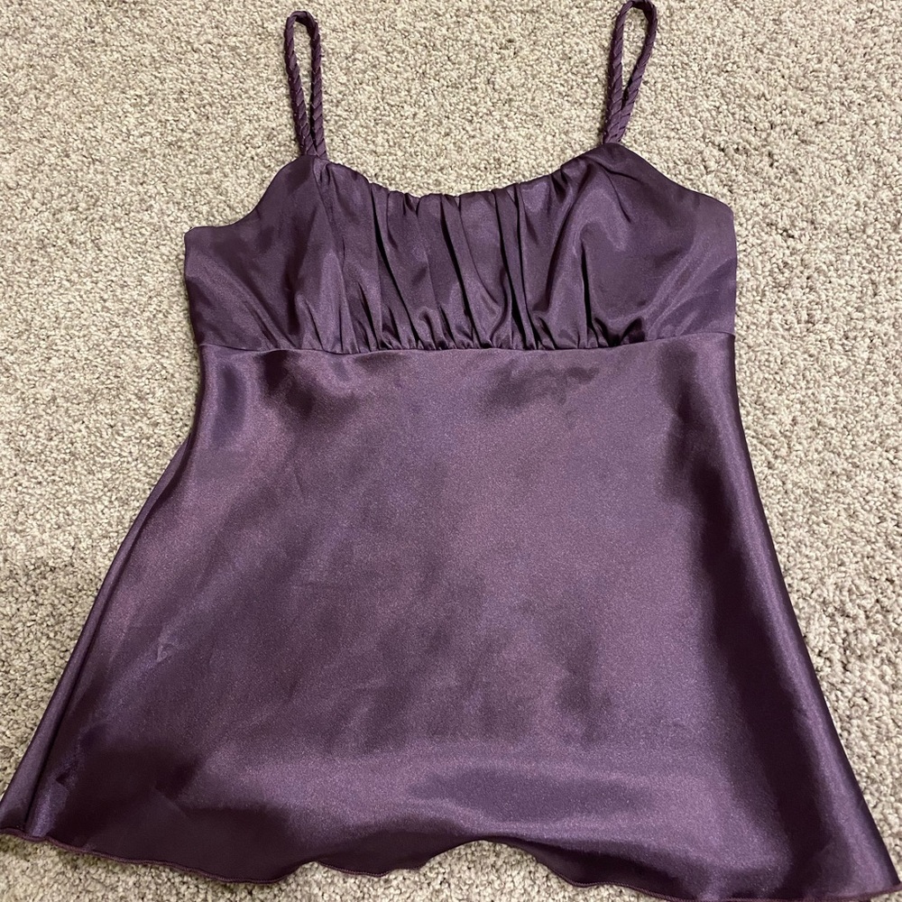 vintage purple satin babydoll top